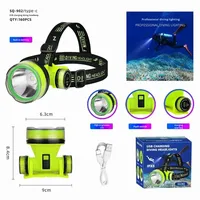Lampe frontale de plongée transfrontalière nouvelle génération à haute luminosité, lampe frontale à LED haute puissance à longue autonomie, étanche IP65