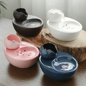 ZMaker 1L <strong>Ceramic</strong> Dog Drinking Dispenser Custom Pet Automatic Bowl <strong>Cat</strong> Water <strong>Fountain</strong> - Product Image 1