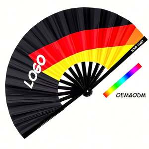 Logo privé personnalisé pleine couleur impression UV Clack Fan 23 pouces ventilateurs à main de grande taille en plastique Promotions publicitaires ventilateurs à main - Product Image 2