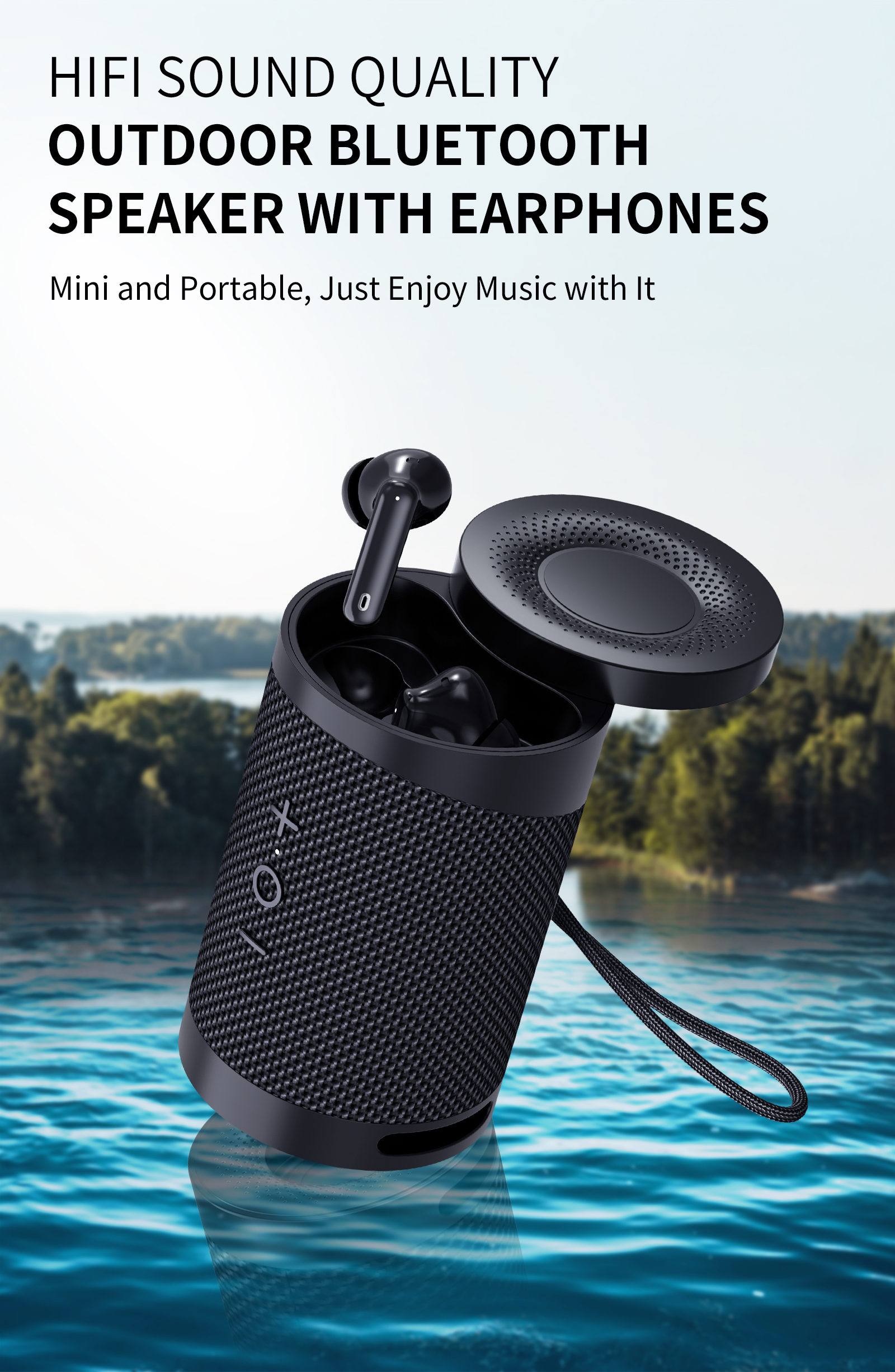 Bass Wireless Earphone Speaker 3D Surround Subwoofer 4 Hours Talk Time