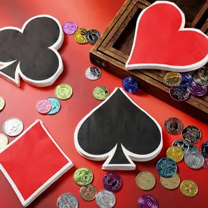 Serviettes de casino Fournitures de fête Jeu de poker Fournitures d'anniversaire sur le thème Serviettes en papier jetables Marchandises pour le thème de Las Vegas