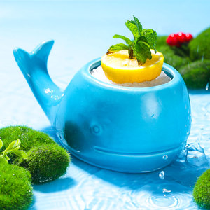 Tùy Chỉnh Hawaii Tiki Mug Tùy Chỉnh Bên Bờ Biển Theo Chủ Đề Thiết Kế Cá Voi Tiki Beach Cup Cho Smoothie - Product Image 1