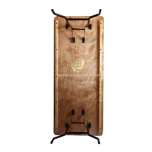 Table pliante à chevalet de 6 pieds à prix réduit avec dessus stable et pied de table solide Table pliante de 6 pieds - Product Image 5