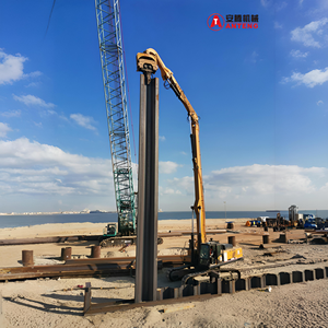 360 °   Martello Vibrante Idraulico Rotante ad Alta Frequenza con Auto-Bloccaggio per Escavatore, Macchina per Perforazione di Pali - Product Image 1