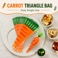 Sachet Doypack jetable imprimé en héliogravure, modèle 2025 en stock usine, en forme de triangle pour carottes, pour emballage de produits de boulangerie et de bonbons sécurisés