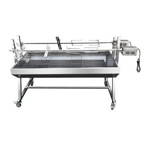 Grand <span class=keywords><strong>barbecue</strong></span> rotatif au charbon de bois, rôtissoire automatique à double broche, deux moteurs, pour cuisson extérieure - Product Image 6