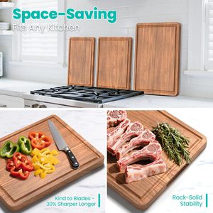 Juego <span class=keywords><strong>de</strong></span> Tablas <span class=keywords><strong>de</strong></span> <span class=keywords><strong>Cortar</strong></span> <span class=keywords><strong>de</strong></span> Madera <span class=keywords><strong>de</strong></span> Acacia <span class=keywords><strong>con</strong></span> Compartimento para Jugos y Asa, Apto para el Juego <span class=keywords><strong>de</strong></span> Tablas Duraderas <span class=keywords><strong>de</strong></span> la Cocina - Product Image 6