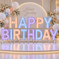 Lettre lumineuse autoportante à LED pour décoration de scène, anniversaire, mariage, fête