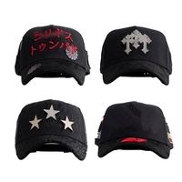 Casquettes de baseball OEM personnalisées à 5 panneaux Barbas Hats Rich Forever, casquettes de sport en daim à large bord, casquettes Barbas Hats X CT avec strass - Rockstar