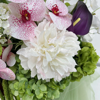 Boule de fleurs de mariage moderne blanche et verte DKB, décoration de centre de table, 40 cm, hydrangea en soie, centre de table artificiel