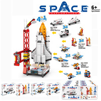 Ensemble de jouets éducatifs 1506 pièces de blocs de construction 3-en-1 à 4-en-1 : Système Solaire, Dinosaures, Espace, Univers (8 pièces/boîte)
