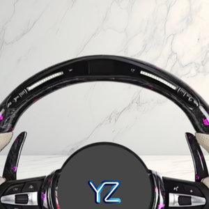 Volant en fibre de carbone forgé YZ style M avec LED pour toutes les séries OEM F15 F16 F20 F30 F31 F35 F36 M3 F80 M4 F82 M5 - Product Image 2
