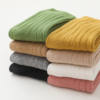 Nouvelles chaussettes jacquard respirantes printemps-hiver pour enfants, sans couture, pour garçons et filles, double aiguille, mi-mollet, marque GI Fujian