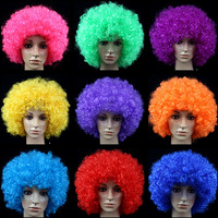 Perruque de Clown Frisée Crépue Afro pour Cosplay Anime Fête Noël Halloween Déguisement Amusant