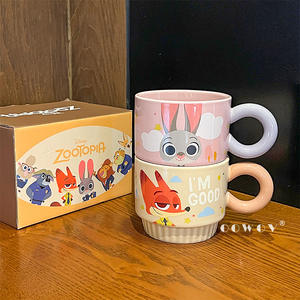 ชุดแก้วกาแฟเซรามิคลายกระต่าย Judy and Animal Fox Nick Wilde ชุดแก้วกาแฟลายการ์ตูนคู่ - Product Image 1