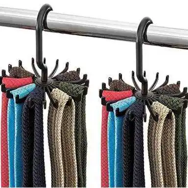 Twirling Hook Holder 20 claw scarf hanger Organizer 360 degree rotatable Ties Clothing Hanger