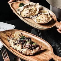 Plateau de service en bois écologique avec poignées pour fêtes, rangement de fruits secs, plateau de petit-déjeuner, décoration de table de cuisine et organisateur