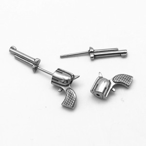yunnique Hip Hop Style Pistol <b>Stud</b> Earrings <b>Titanium</b> Steel For Men And Women Unique Gun Shape Fashion Jewelry - Product Image 4