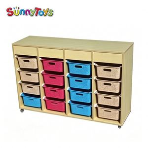 Meubles pour enfants en plastique de style moderne pour la maternelle avec étagère de rangement pour jouets, aire de jeux pour enfants - Product Image 1