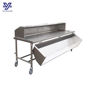 YUSHUODA Carro de disección de cadáver de acero inoxidable de alta calidad Cubierta y frenos de metal populares - Product Image 3