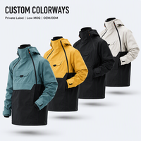Veste Anorak Personnalisée Imperméable Coupe-Vent Respirante Colorblock à Capuche Pull-over Hiver Sports de Neige Vêtements d'extérieur pour Hommes et Femmes