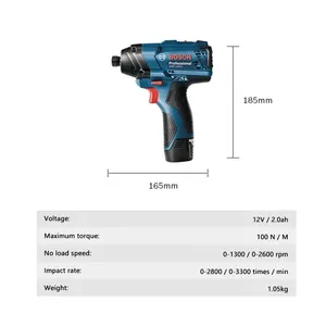 Perceuse <span class=keywords><strong>à</strong></span> percussion rechargeable <span class=keywords><strong>Bosch</strong></span> GDR120-LI 12V / Perceuse <span class=keywords><strong>à</strong></span> percussion électrique 100N.m 1/4" Outils électriques - Product Image 4