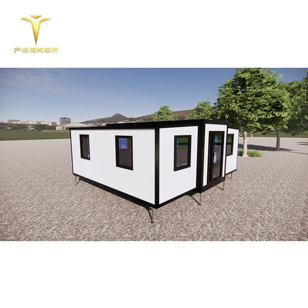 Yalıtımlı küçük sandviç paneller ile taşınabilir 2 yatak odası katlanabilir konteyner ev