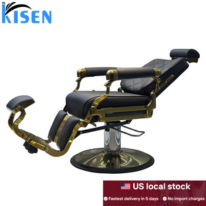 Silla de masaje para pedicura de spa, sin plomería, de cuero negro moderno de lujo con detalles en metal dorado, para salón de belleza, Kisen, envío gratis, gran oferta. - Product Image 2