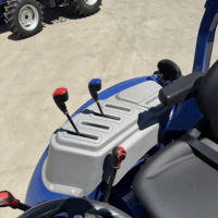 Tracteur chinois 4 roues motrices 50 CV Euro 5 avec chargeur frontal et pelle arrière, tracteur de jardin rouge