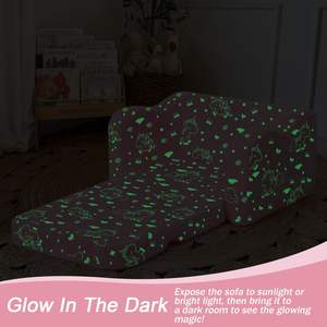 Canapé enfant pliable, doux, en peluche, écologique et lumineux dans le noir, pour enfants de plus de 2 ans - Product Image 6