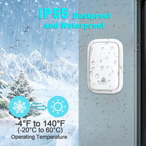 <span class=keywords><strong>Sonnette</strong></span> <span class=keywords><strong>sans</strong></span> <span class=keywords><strong>fil</strong></span> Daytech avec écran LED, conception étanche, auto-alimentée, économie d'énergie, matériau ABS noir/blanc, usage domestique - Product Image 3