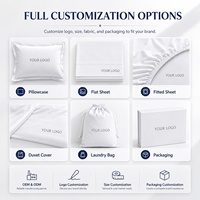 Parure de lit Quanke élégante de style britannique en coton égyptien sergé, avec double dentelle, housse de couette blanche, standard britannique, linge de lit en gros