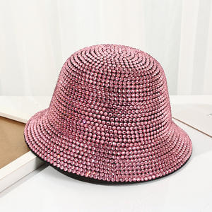Chapeau de pêcheur pour <span class=keywords><strong>femme</strong></span>, haut de gamme, entièrement orné de strass en cristal coloré et de diamants brillants, style Go Party, pour spectacle - Product Image 5