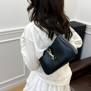 Bolso de Hombro para Mujer, Estilo Moderno, Popular, Combinable con Todo, de Piel Sintética y Nailon, Tamaño Pequeño, con Cierre de Cremallera - Product Image 4