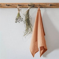 Serviette de table en lin massif, tissu en lin naturel pour la cuisine avec boucle de suspension