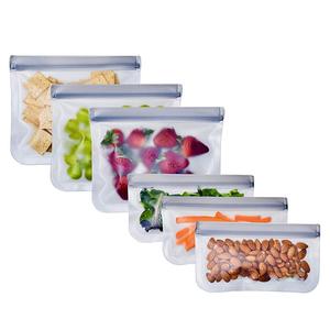 Bolsas reutilizables con cierre hermético para alimentos, bolsas de almacenamiento de alimentos reutilizables de PEVA, bolsas para sándwiches para congelador de PEVA - Product Image 1