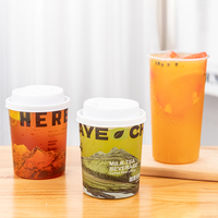 LOKYO Vente en gros 700ml Gobelets droits givrés Gobelets jetables réutilisables en PP Gobelet à bulles de thé Boba Gobelets en plastique personnalisés