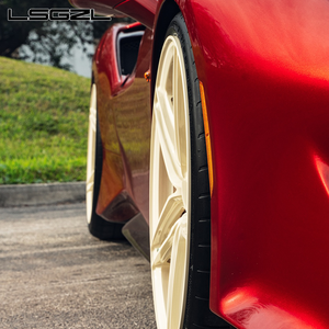 Jantes de voiture personnalisées forgées en une seule pièce, couleur or <span class=keywords><strong>champagne</strong></span>, 5x114.3 5x130 5x120 pour BMW M3 M5 <span class=keywords><strong>Ferrari</strong></span> Benz Corvette, 17-26 pouces, Mustang - Product Image 1