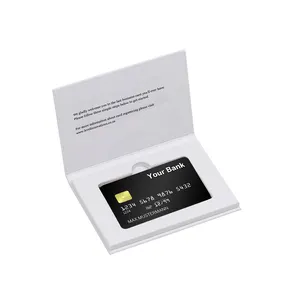 Caixa de embalagem de cartão de crédito, logotipo personalizado vip, caixa de embalagem de cartão de crédito, magnético, preto, branco, casamento, suporte de cartão de metal