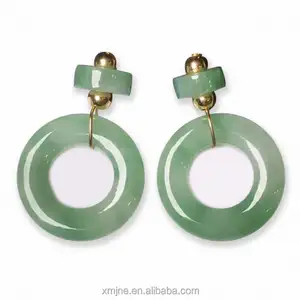 Gecertificeerde Kwaliteit Een Myanmar Jade Oorbellen Natuurlijk Oor Een Lading Jade 14K Ring Liefde Oorbellen