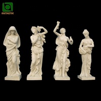Statue de la déesse des quatre saisons en marbre blanc naturel sculptée à la main pour la décoration d'hôtel