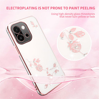 Coque de téléphone à motif floral, coque arrière électro-plaquée pour OnePlus Ace 6T/Ace 6/15R/15/13T/Nord 5/Nord CE5, coque souple en TPU