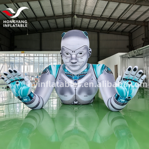 Modèle de tête de robot IA géant à LED, formes 3D gonflables, fournitures pour fêtes en plein air, accessoires de décoration de scène numérique, durable - Product Image 2