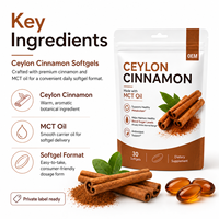 Capsules de suppléments alimentaires en vrac à formule personnalisée, fabrication sous contrat, huile MCT de cannelle de Ceylan, marque privée OEM