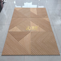Matériaux acoustiques en feutre polyester imprimé sur mesure à rainures en V CNC, insonorisants, avec finition imitation bois
