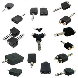 Adaptador de Audio de 6.35mm 1/2, 3051, Doble AV, Dos Orificios RCA, Macho 3.5/RCA, Hembra 2x6.35mm, para Amplificador, Altavoz, Micrófono - Product Image 1