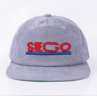 Casquette Snapback en Corduroy 100% Coton avec Broderie 3D Feuille Tropicale, Vente en Gros ou Personnalisée