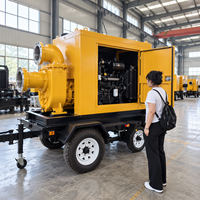 Camion-pompe d'irrigation diesel portable sur remorque - Pompe à eau auto-amorçante haute pression pour l'agriculture à grande échelle