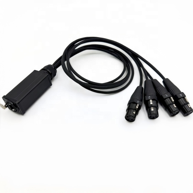 4 Channel 3pin XLR Snake Cable to Ethercon Cat6 Tails Cable RJ45 Network Adapter DMX Extender for Stage DMX Light Studio