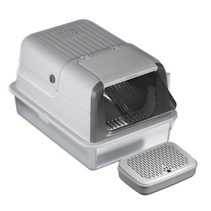 Cat Litter <b>Box</b> Xxxl <b>Large</b> Capacity Half Enclosed Pet Toilet For Cats And Dogs Rectangle Shape Manual Operation - Product Image 5